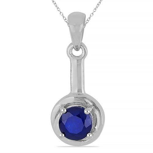 BUY REAL AUSTRALIAN BLUE SAPPHIRE SINGLE STONE PENDANT